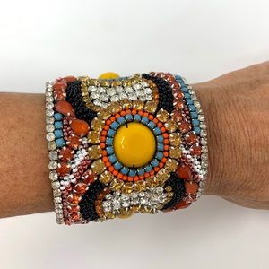 ✨Crystal & Beaded Multi-Color Cuff✨